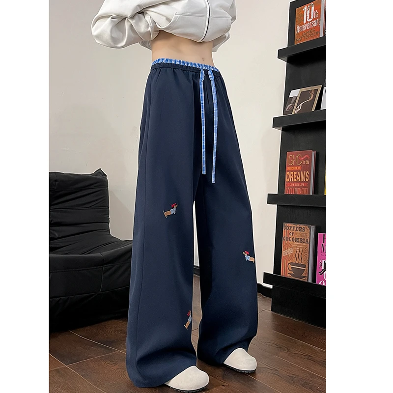 新款2025春秋网红风美式街头男装宽松直筒显高腿瘦休闲长卫裤子爆