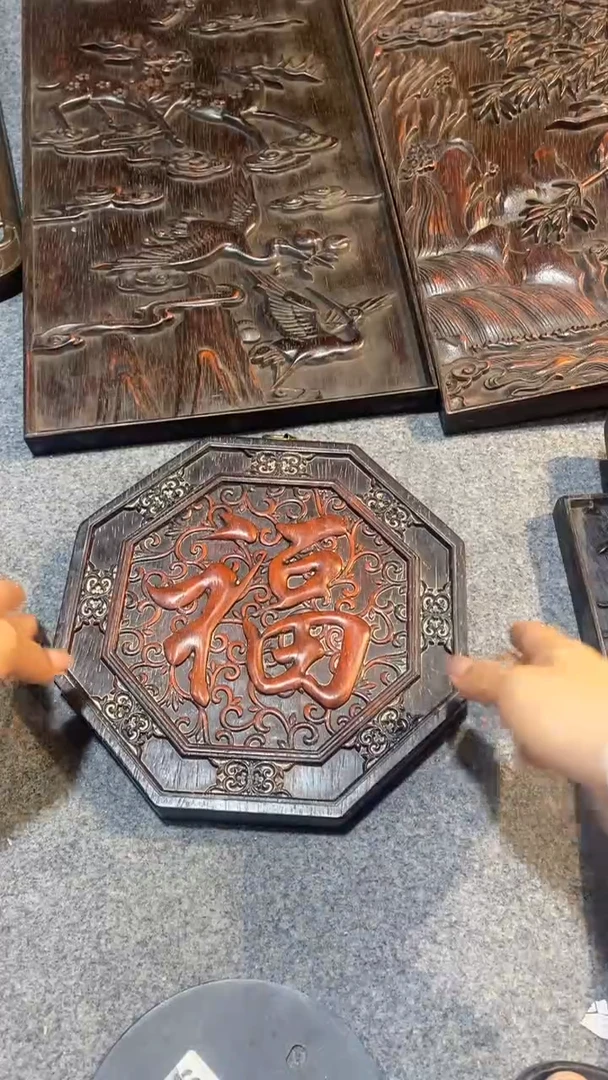 香榧木紫檀拆件雕刻板以直播间实物为准