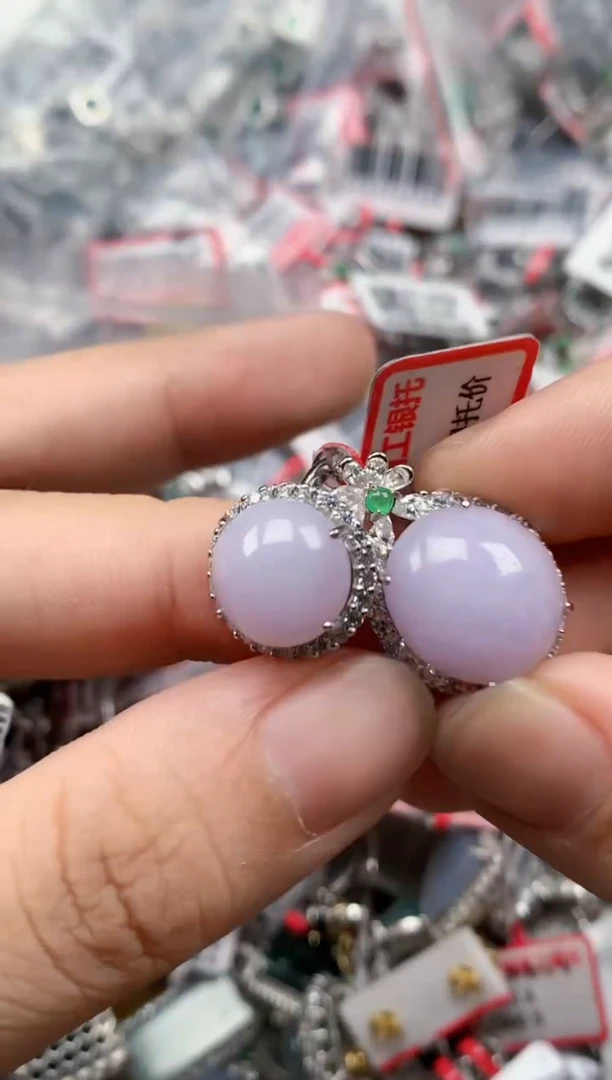 银S925镶嵌戒指翡翠天然A货缅甸翡翠