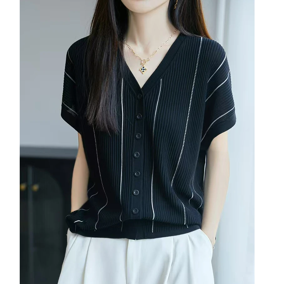 【莱赛尔天丝】夏季时尚休闲薄款针织短袖T恤