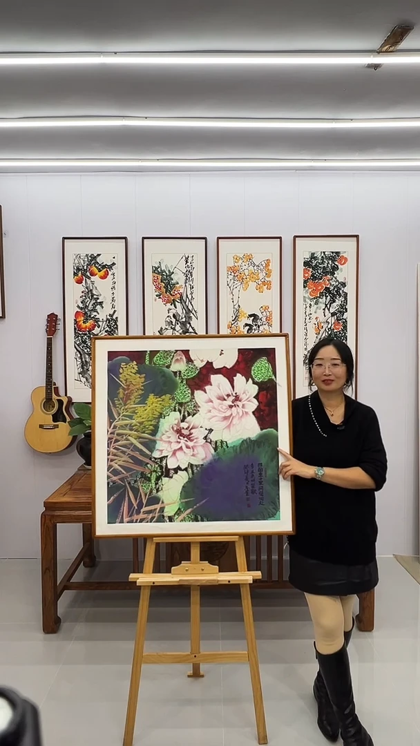 国画80*80     荷花
