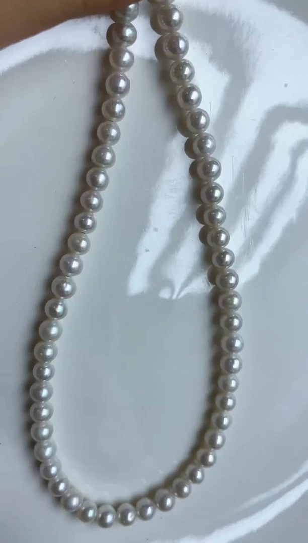 淡水珍珠未镶嵌颈饰5mm    正圆冷光小灯泡项链