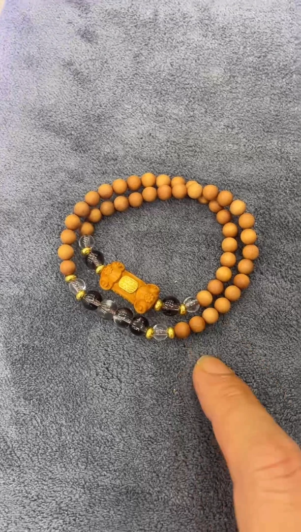 无非金属双圈檀木手串