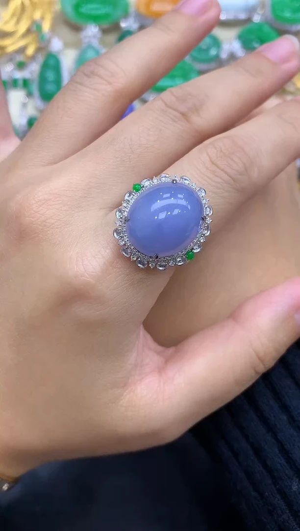 18K金镶嵌戒指翡翠418-中国好珍宝