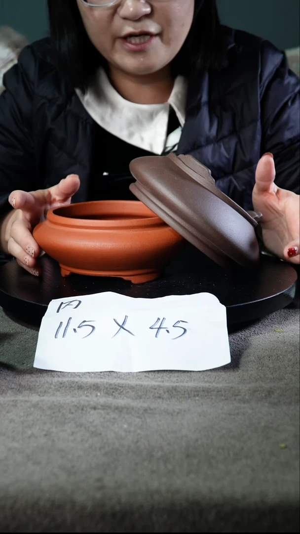 宜兴紫砂花盆小盆