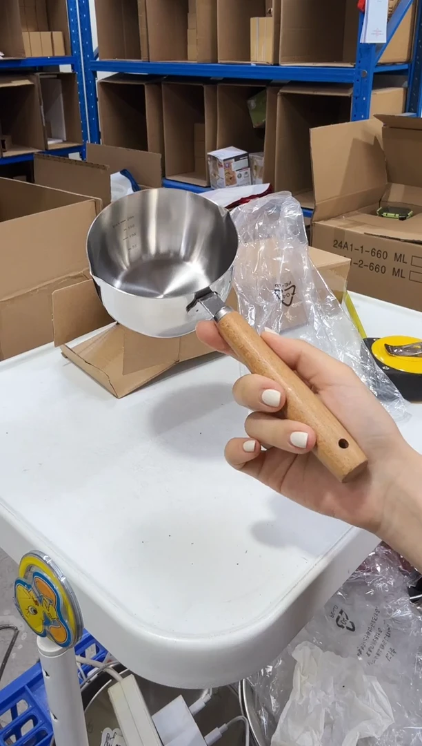 【闪购商品】瓷片200ml不锈钢泼油小锅