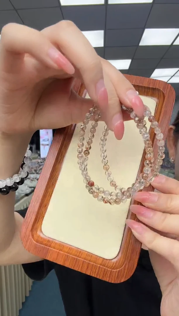 未镶嵌手链水晶01 黑金超多圈4mm