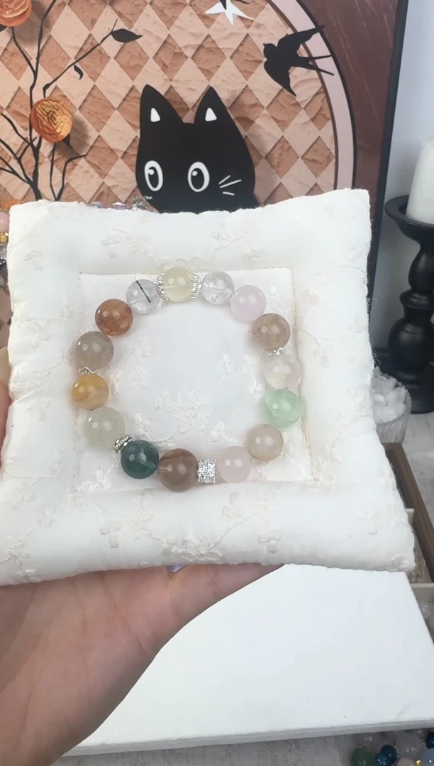合金手串水晶天然水晶手串女孩子diy手串