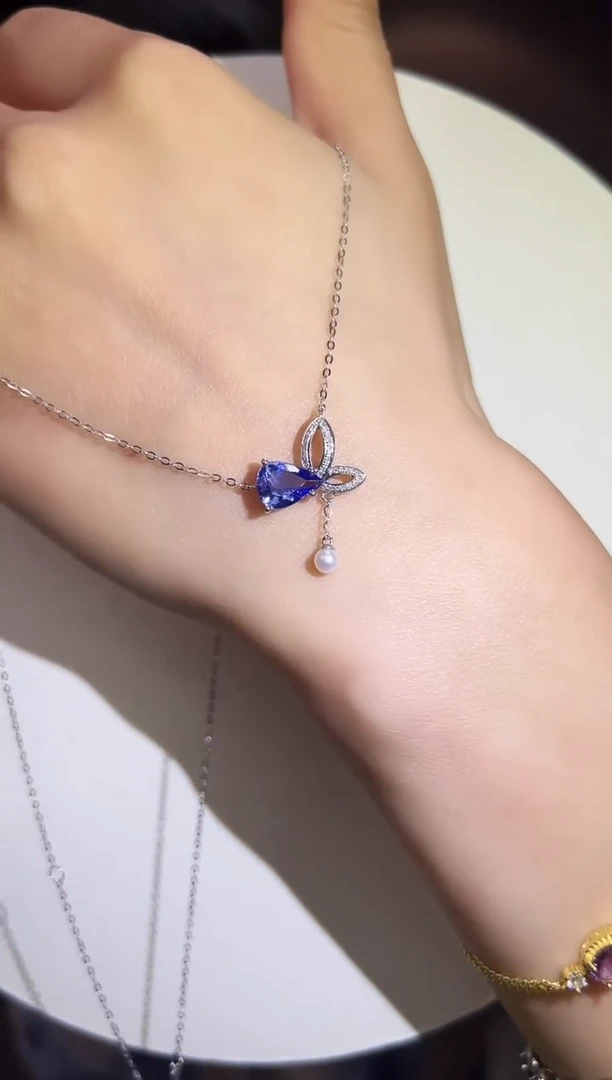 颈饰18K金镶嵌坦桑石15【主石1.5ct】