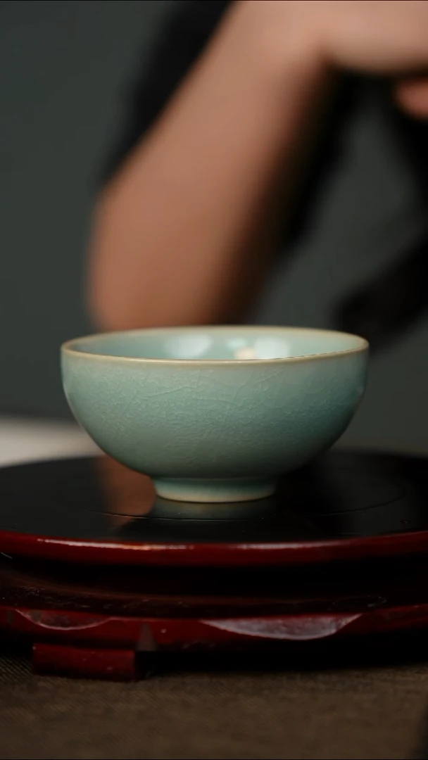 全品 支钉烧 鸡心杯 鱼鳞冰花釉 无底款