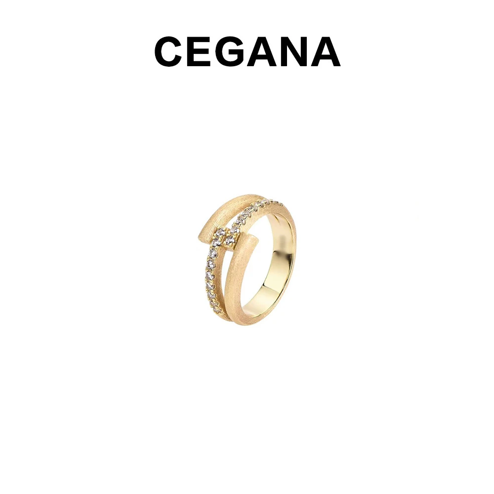 铜合金戒指 CEGANA简约设计感时尚百搭戒指小众