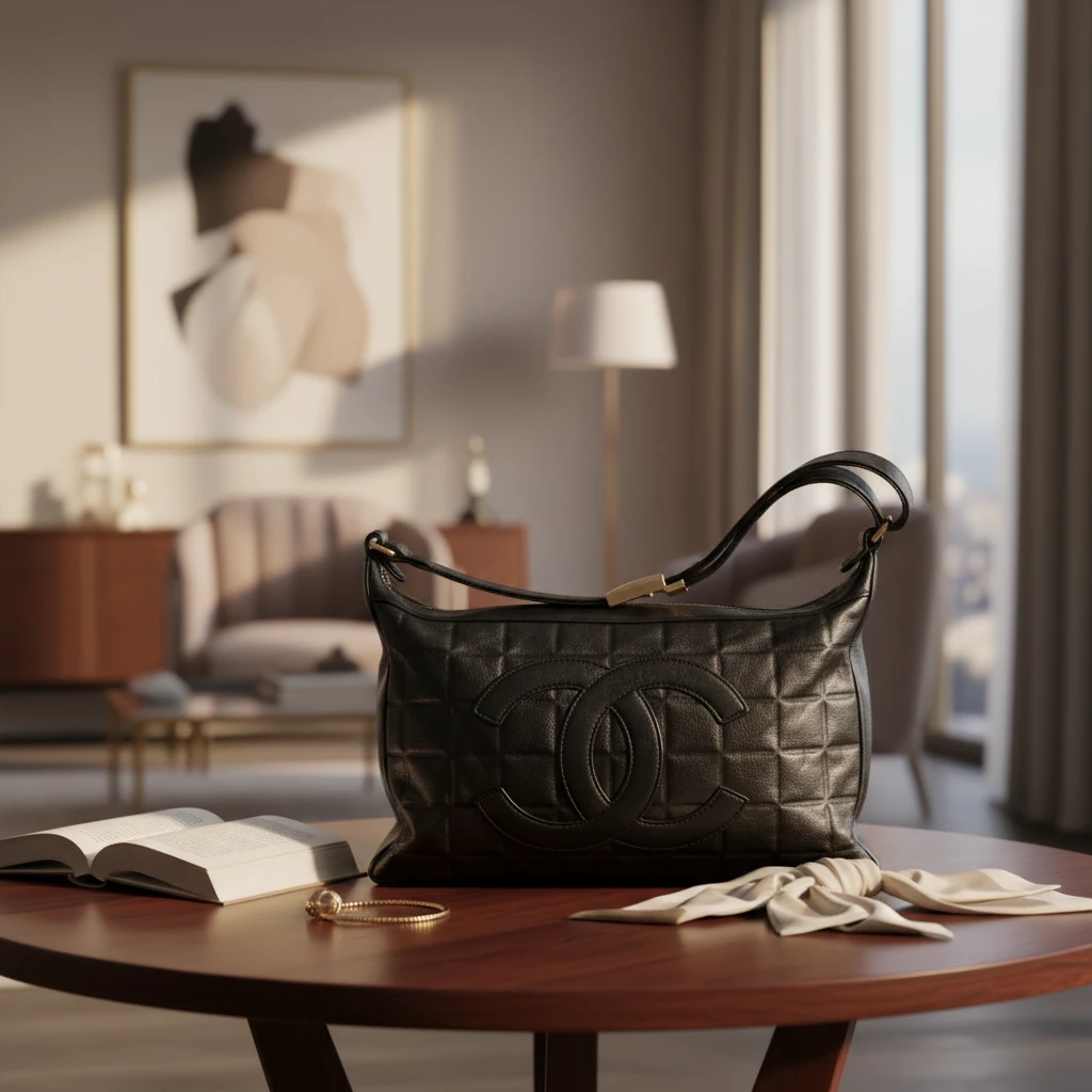 95新 Chanel/香奈儿   黑色饭盒包 1823 3935