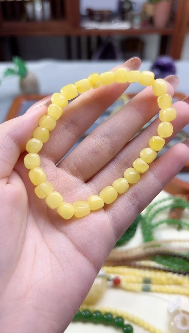 裸石蜜蜡未镶嵌蜜蜡随型手串JYD