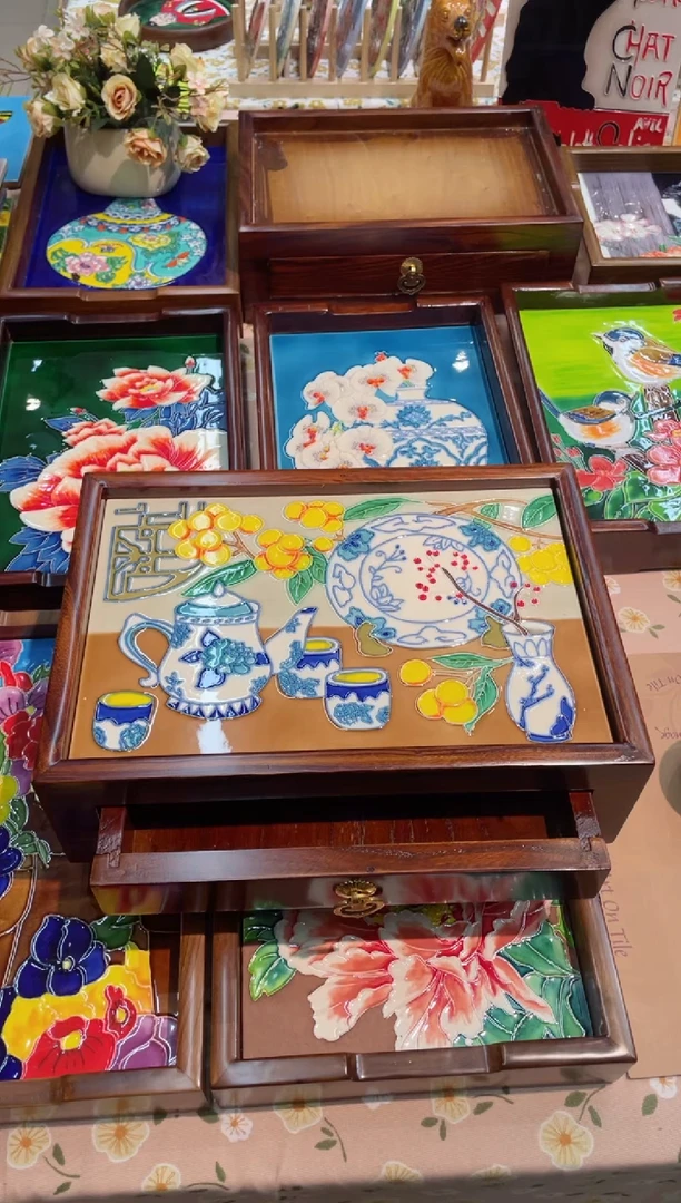 【闪购商品】瓷片20*30cm陶瓷青花瓷文玩盒