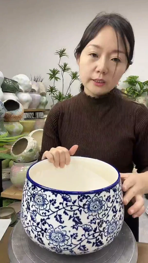 9.4陶瓷花盆直播链接高度   26    口径21