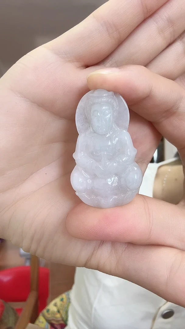 翡翠未镶嵌颈饰翡翠A货观音一物一拍