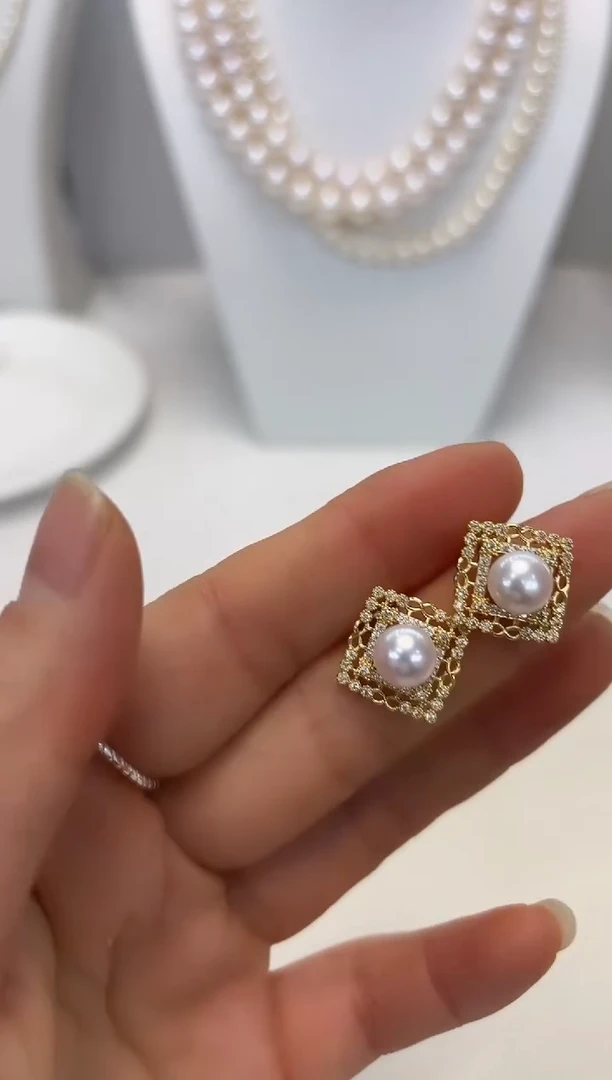 【闪购商品】淡水珍珠耳饰银S925镶嵌5#