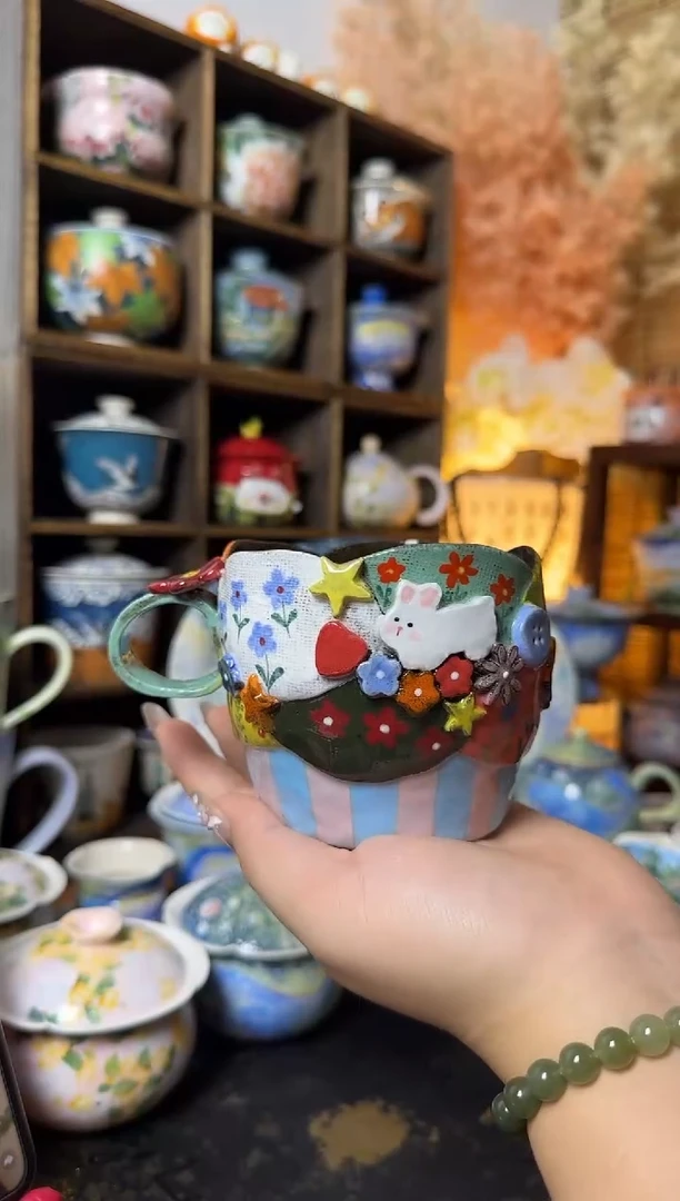 一器手捏兔兔马克杯