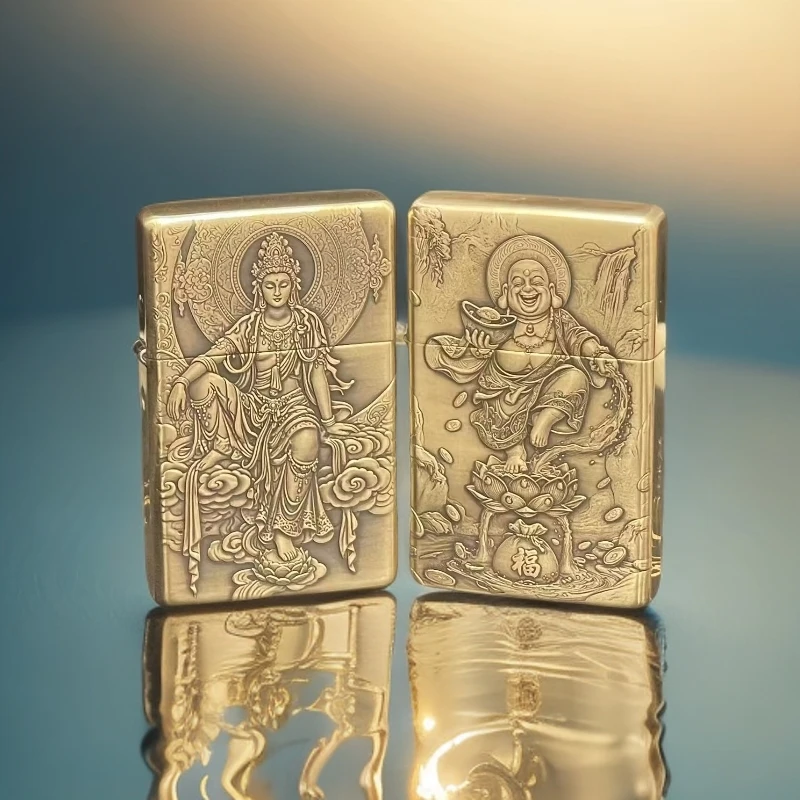 CHIEF首领三代802超薄个性浮雕典藏版防风打火机送礼经典收藏把玩