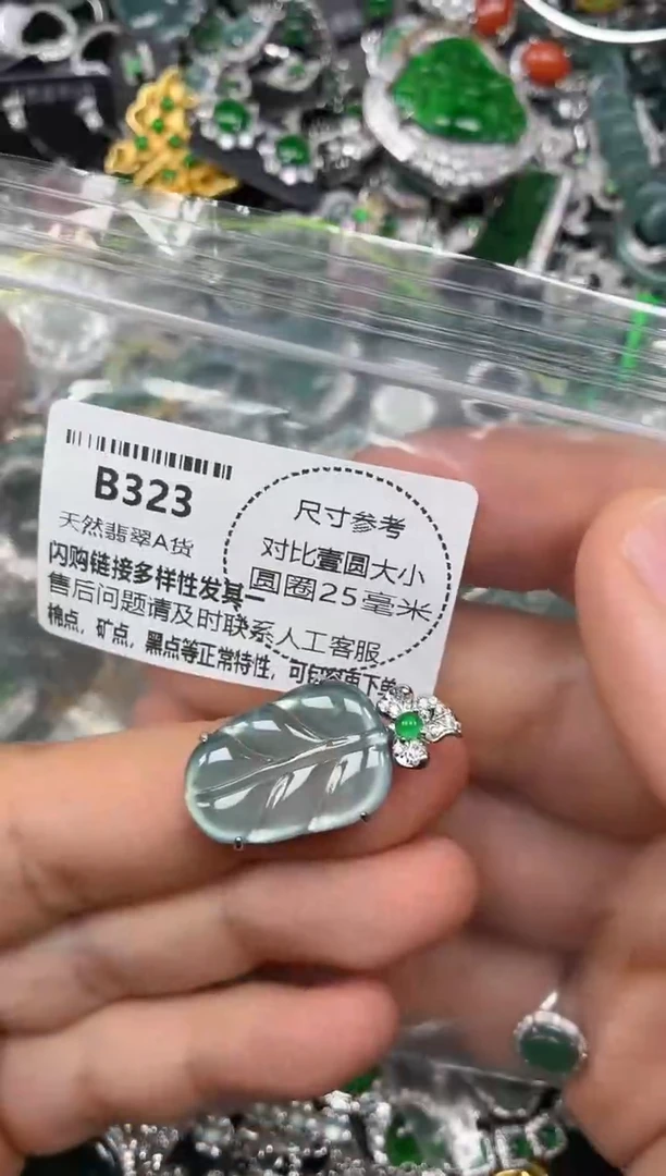 颈饰未镶嵌翡翠B323吊坠