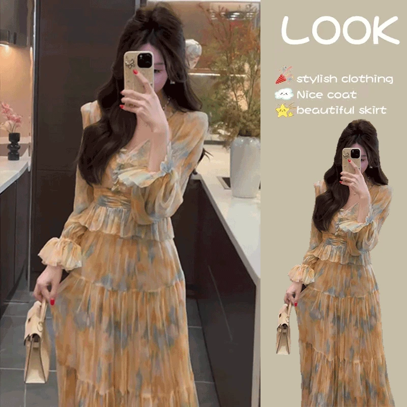 2025年春季新款穿搭一整套韩系套装女收腰显瘦上衣半身裙两件套装