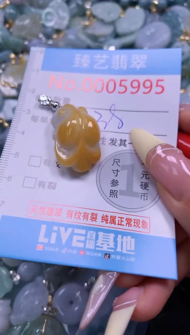 翡翠未镶嵌颈饰含绳0005995