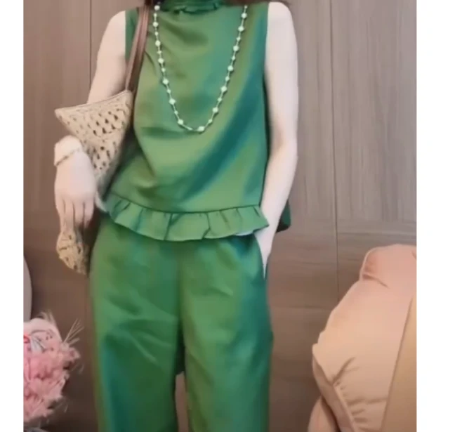 2025夏季新款网红同款洋气减龄气时尚上衣裤子两件套珍惜-rt