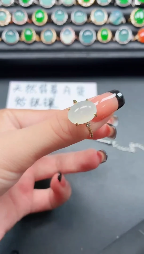 翡翠戒指银S925镶嵌111111