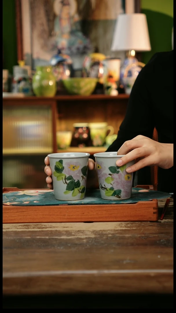 瓷片景德镇纯手工釉下彩精品茶具