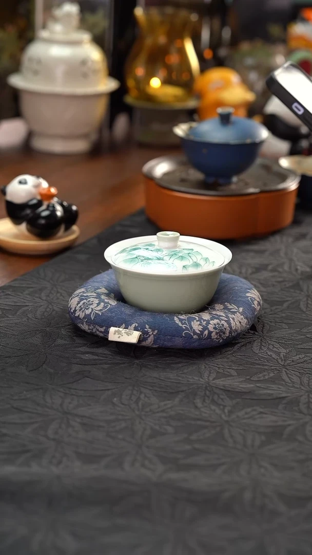 瓷片福利茶器莲花盖碗
