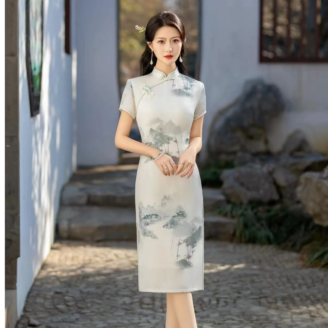 改良旗袍春秋冬季显瘦气质网红