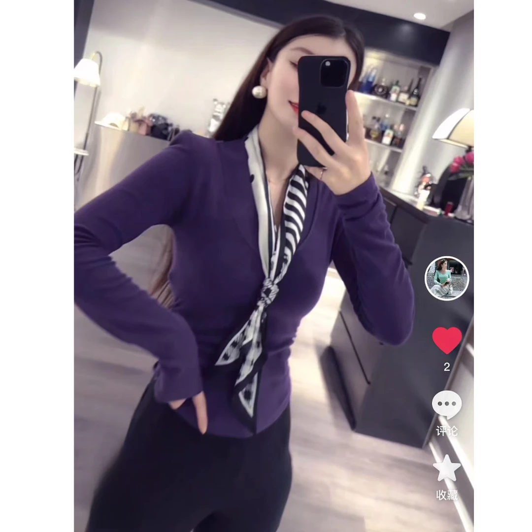 时尚显瘦喇叭袖开叉蕾丝半袖修身