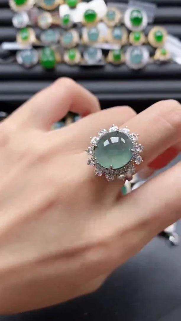 【闪购商品】翡翠戒指银S925镶嵌51151