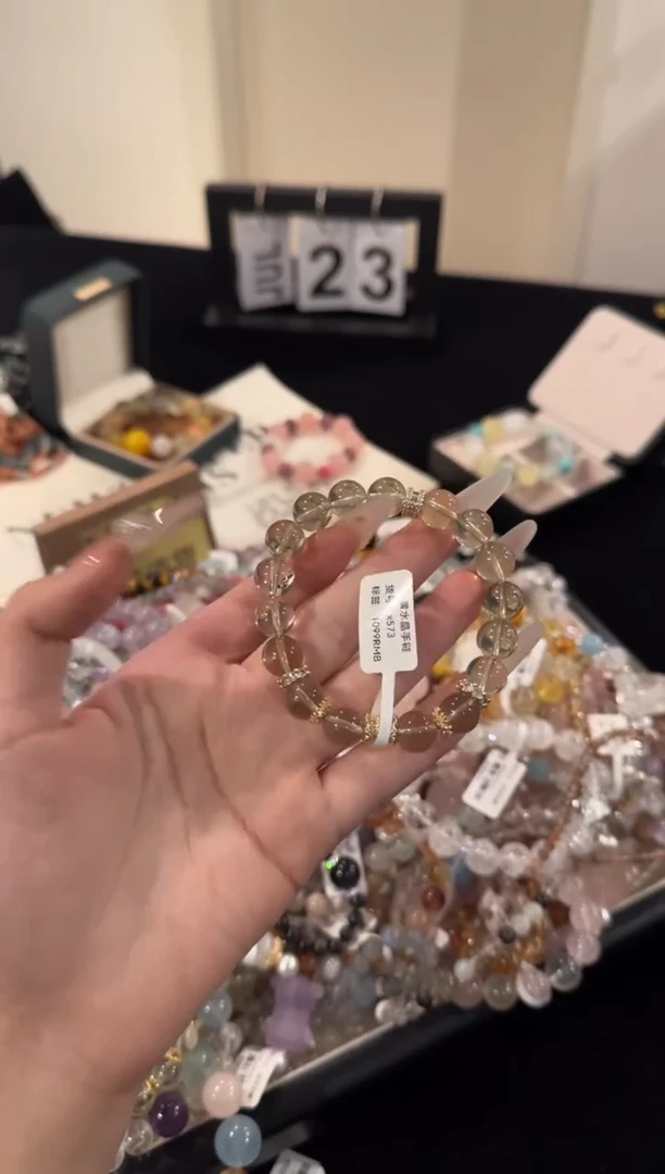 水晶手串合金黄水晶x573