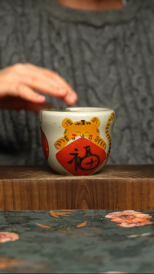 杯釉下彩手工手绘同款陶器