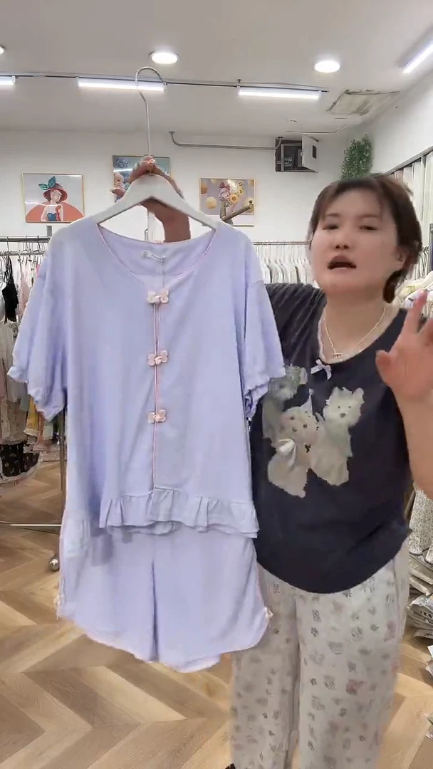 棉小熊短裤套装L号125斤以下