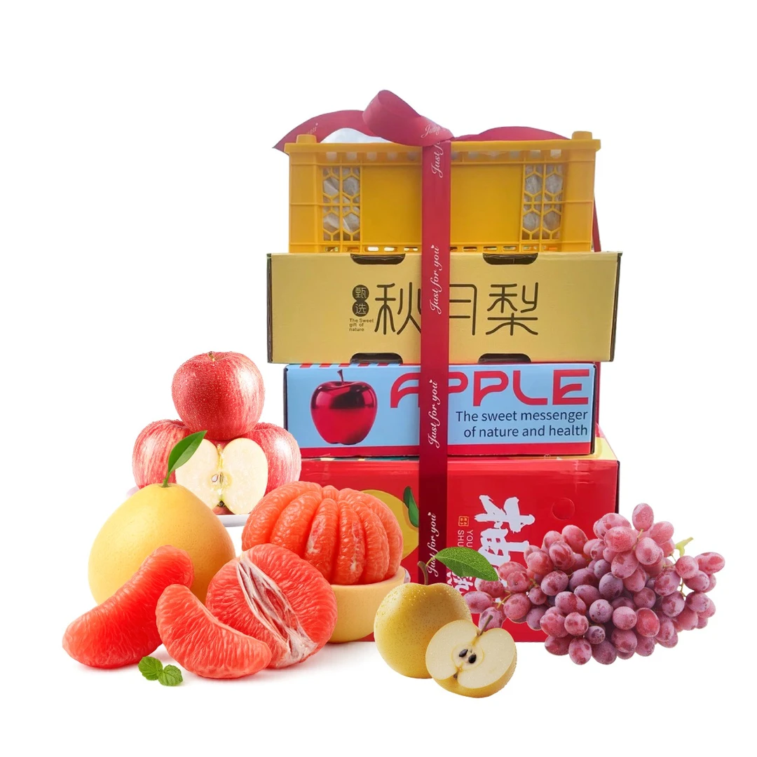119元4件套(玫瑰香提+秋月梨中小果+红心蜜柚礼盒+臻红苹果礼盒)广西壮族自治区