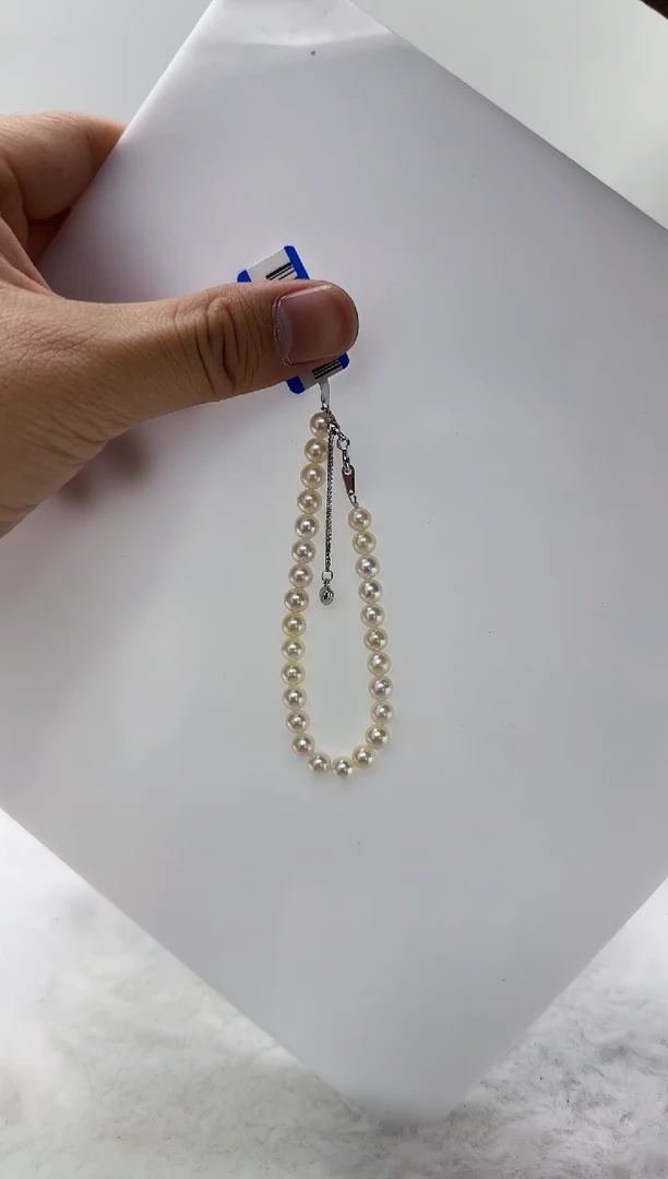 【闪购商品】海水珍珠DA银S925镶嵌t847 羽皇金手链5