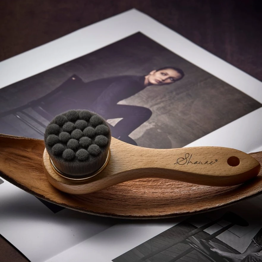 榉木手柄洗脸刷软毛刷柔软舒适深层清洁洁面刷