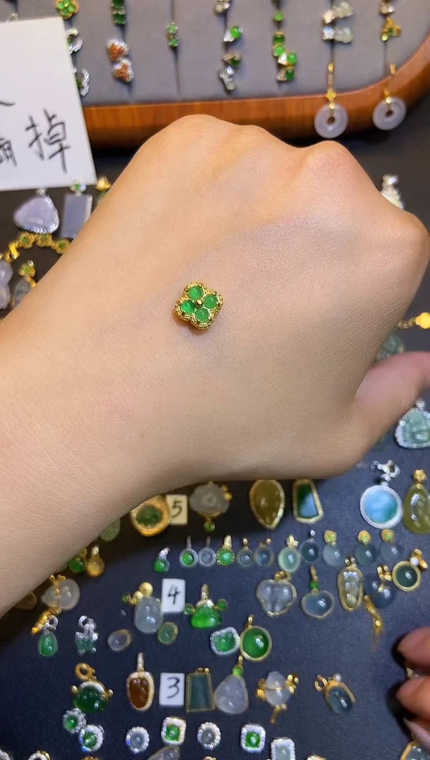 翡翠银S925镶嵌颈饰天然a货翡翠