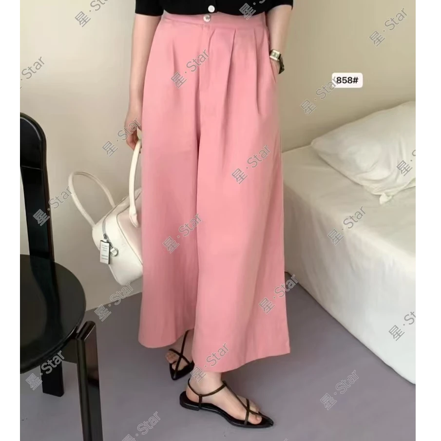 【星·Star】858韩系简约高腰通勤休闲阔腿裤百搭