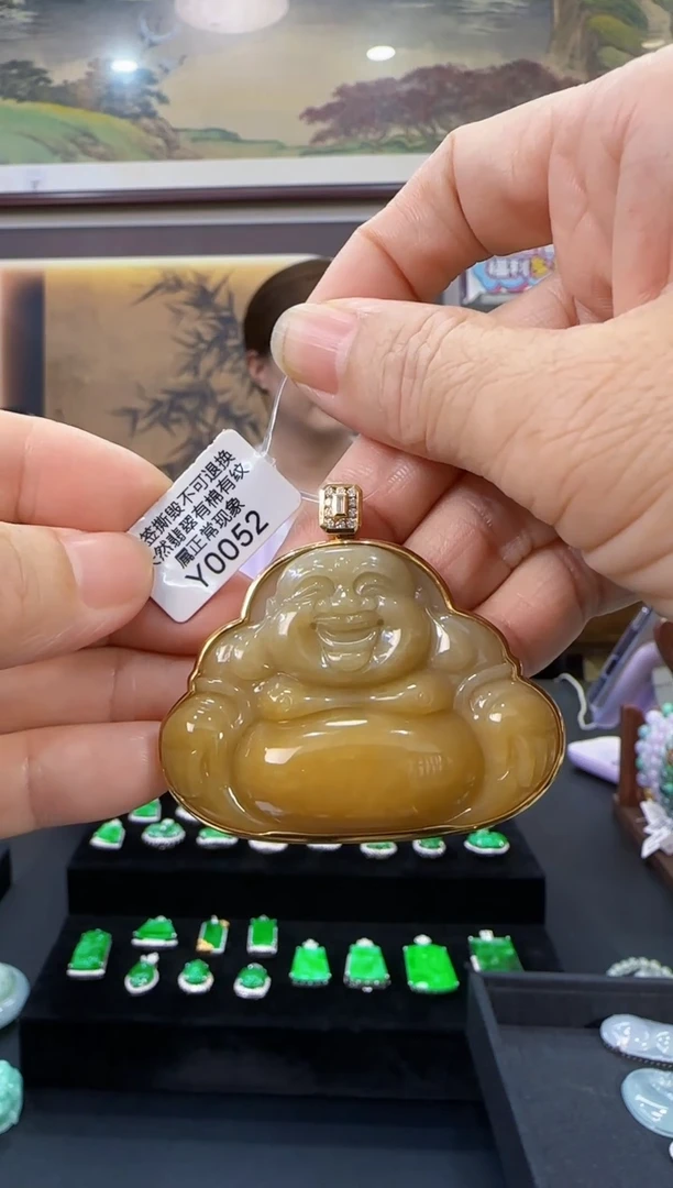 颈饰18K金镶嵌翡翠Y0052佛公
