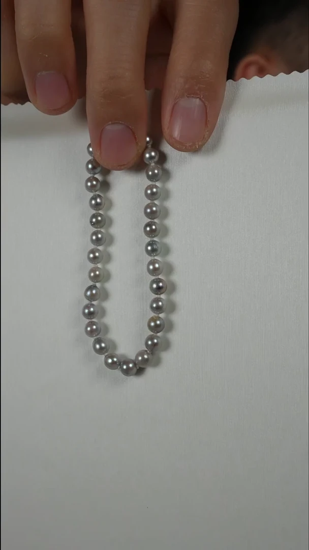 银S925镶嵌手链海水珍珠AK真多麻5-5.5mm