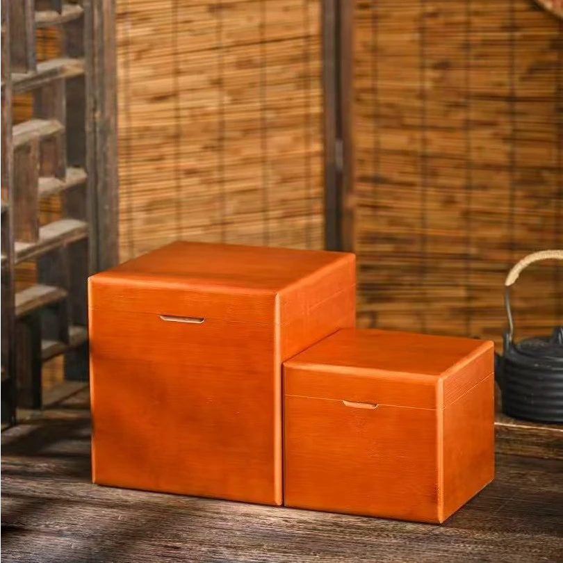 高端竹盒普洱茶叶包装盒半斤/一斤装带布袋手提袋