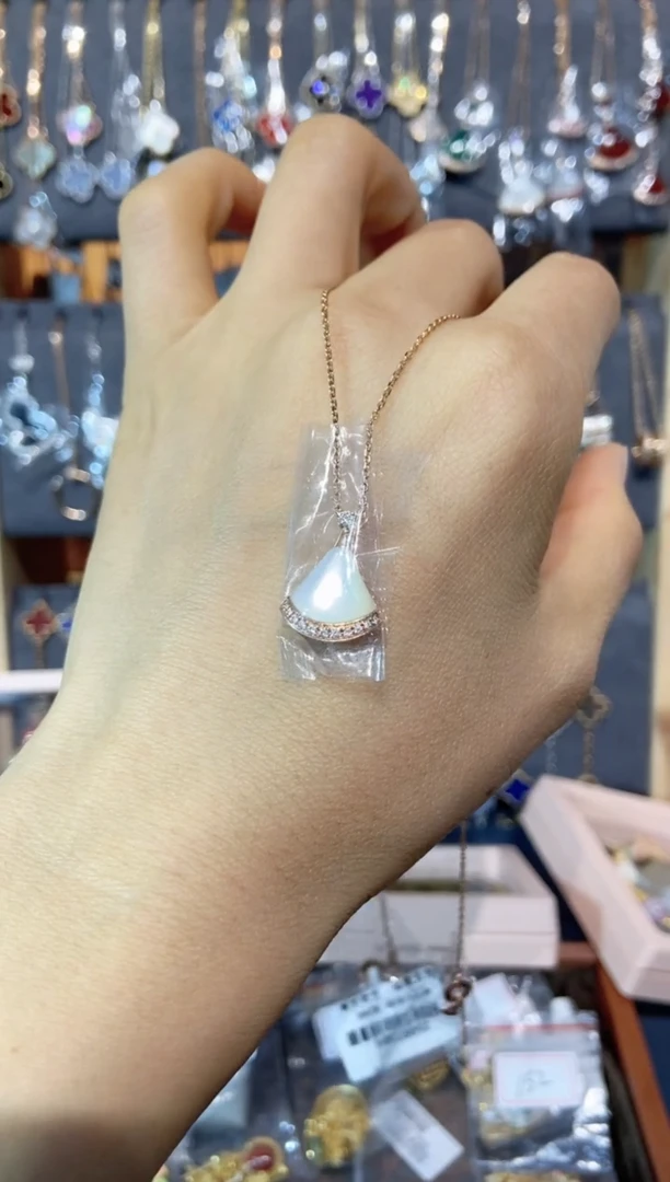 套链18K金镶嵌钻石不*ღ钻石K玫