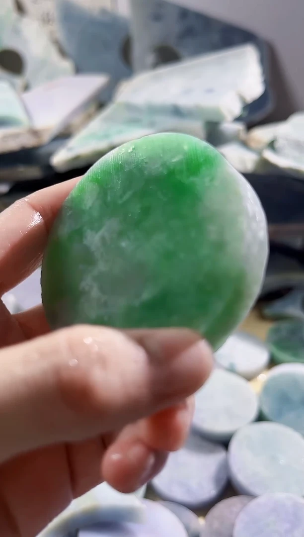 翡翠散珠缅甸翡翠A货柠3480