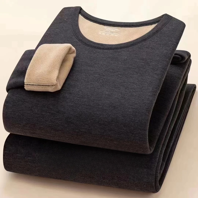 1013-05  男士冬款（厚款）奥丽绒保暖套装  HP  圆领