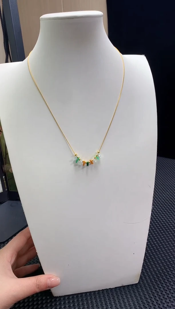 颈饰银S925镶嵌翡翠16多样性发货其一