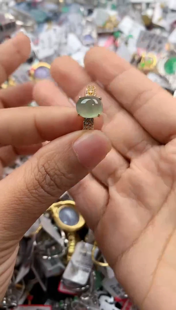 银S925镶嵌戒指翡翠111                 1