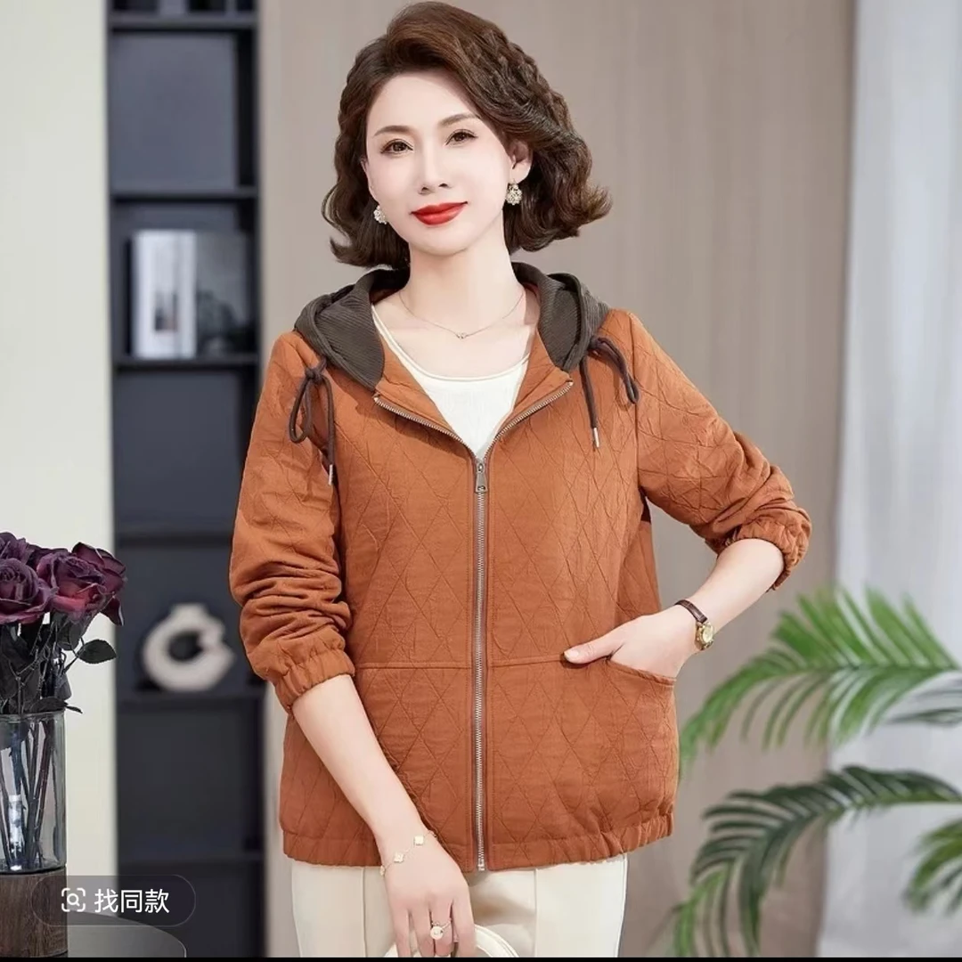 中老年女装中老年女士春季夹克运动大码百搭女士洋气春季开衫